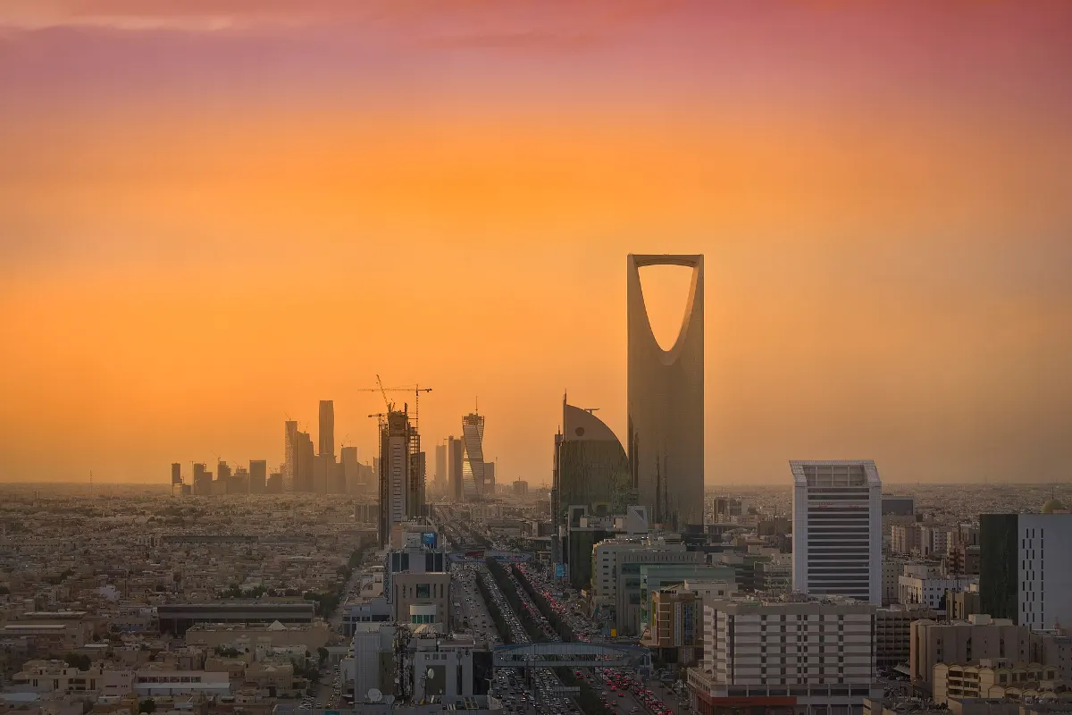 Riyadh, Jubail and Manama skylines